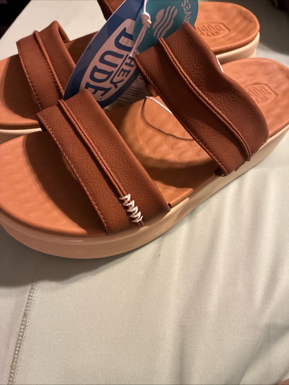 Hey dude ladies Austin slide classic cognac size 10 - Picture 7 of 8